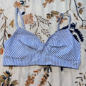 Blue and white stripped tank top